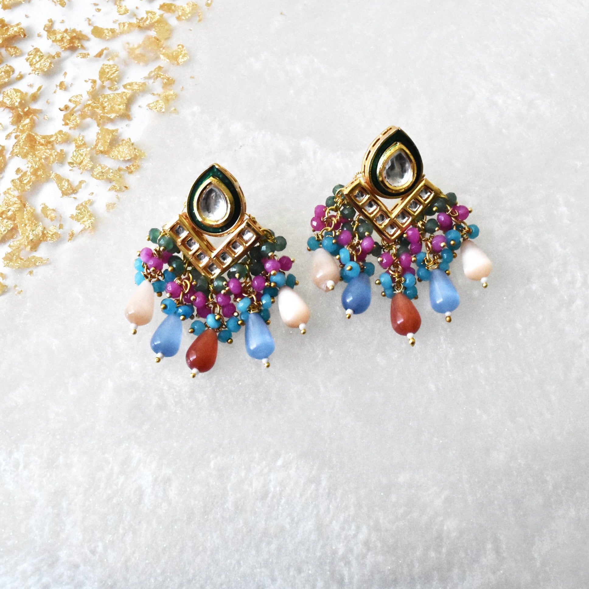 Niyaati Multicolor Kundan Earrings - The Pashm