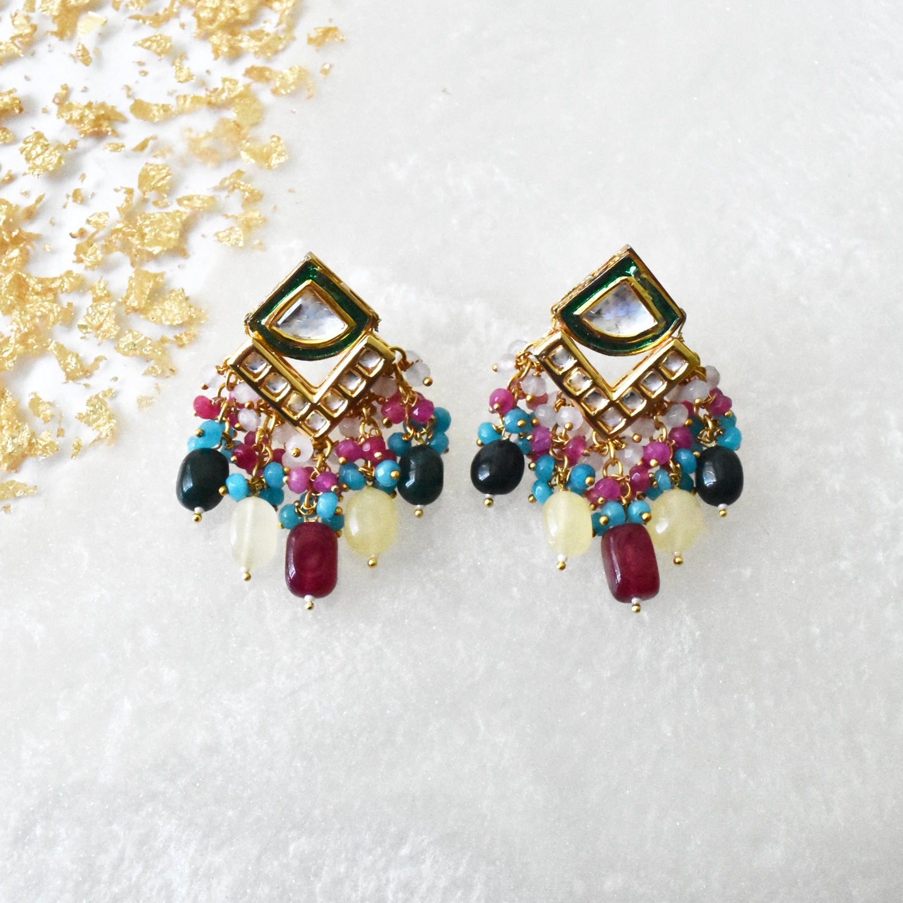 Niyaati Multicolor Kundan Earrings - The Pashm