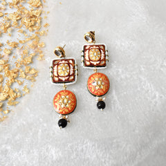 Vaani Lac Earrings Red -The Pashm