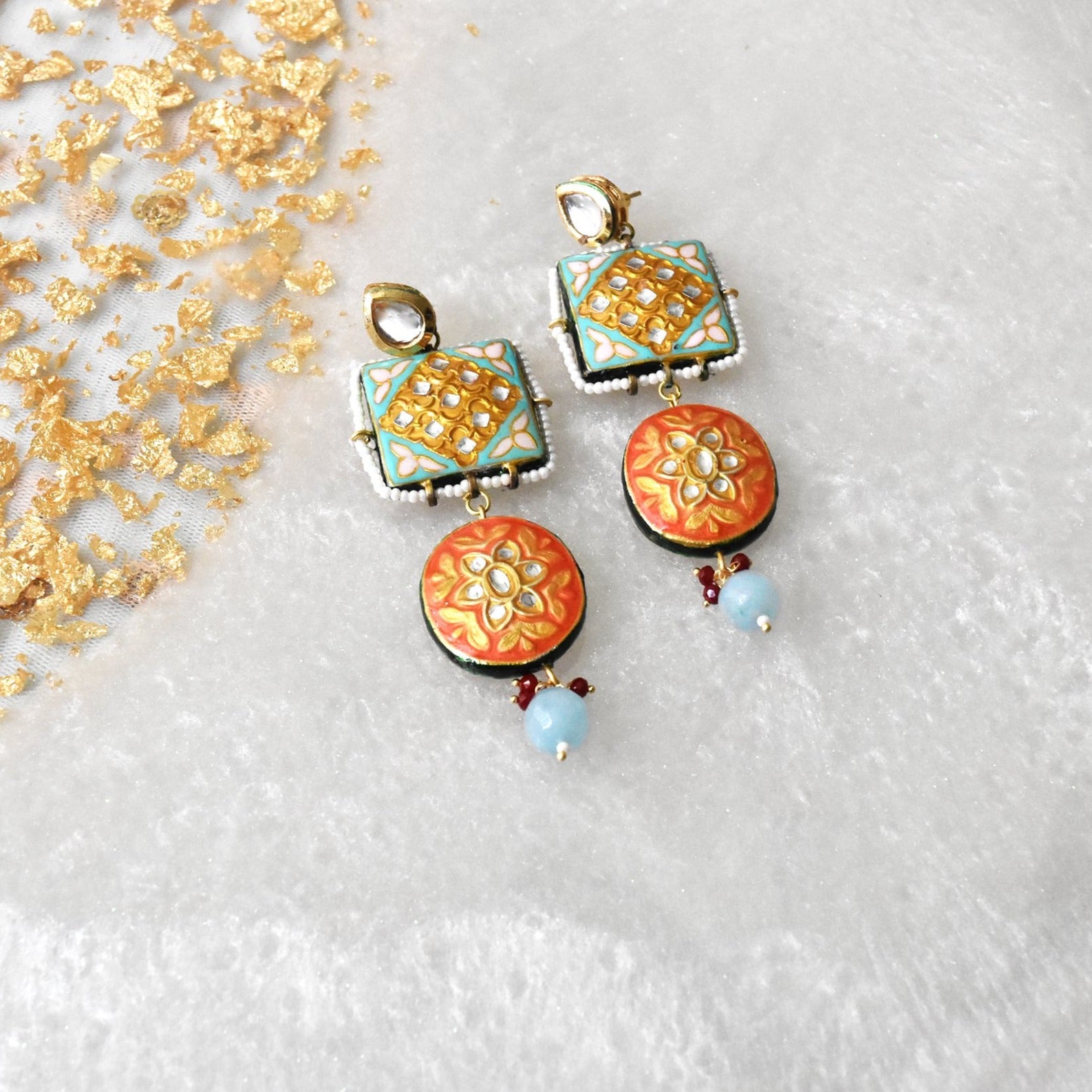 Krisha Lac Earrings Mint - The Pashm