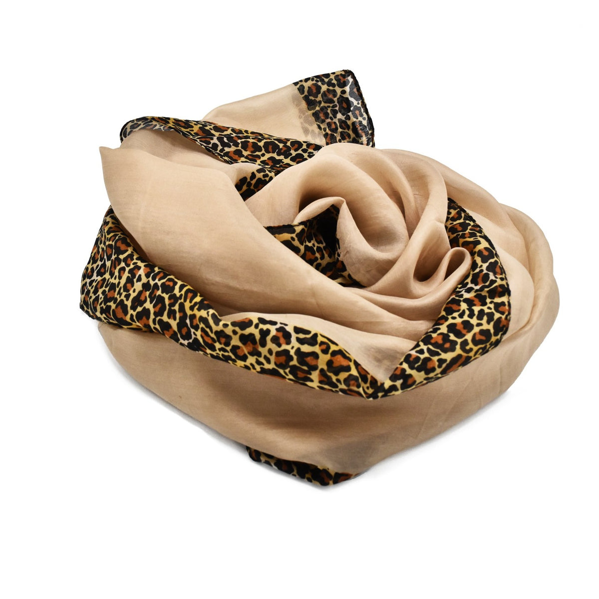 Leopard Print Border 100% Silk Scarf - The Pashm