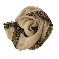 Leopard Print Border 100% Silk Scarf - The Pashm