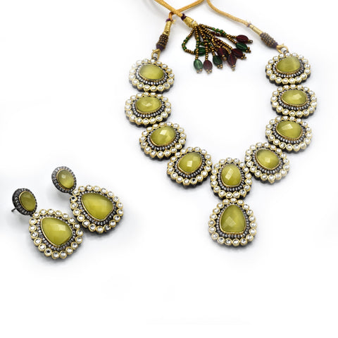 Kanishka Lime Green Stone Set - The Pashm