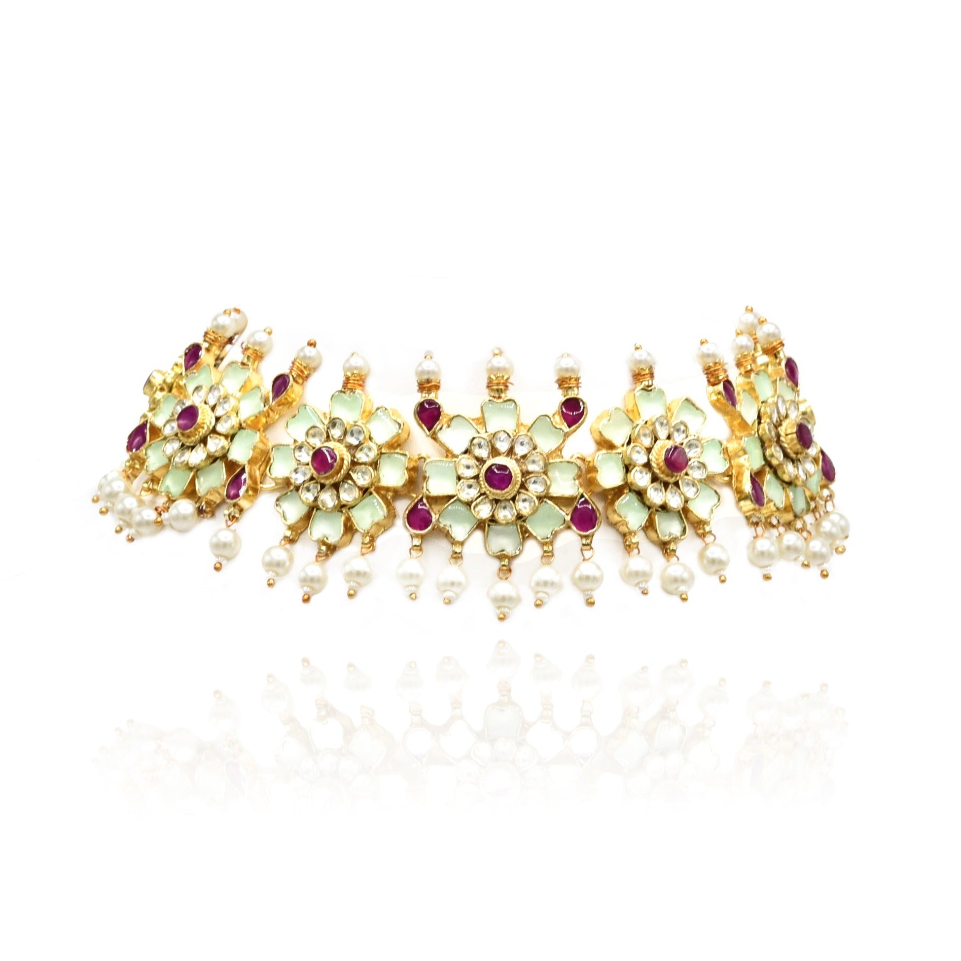 Saima Polki Mint Choker - The Pashm