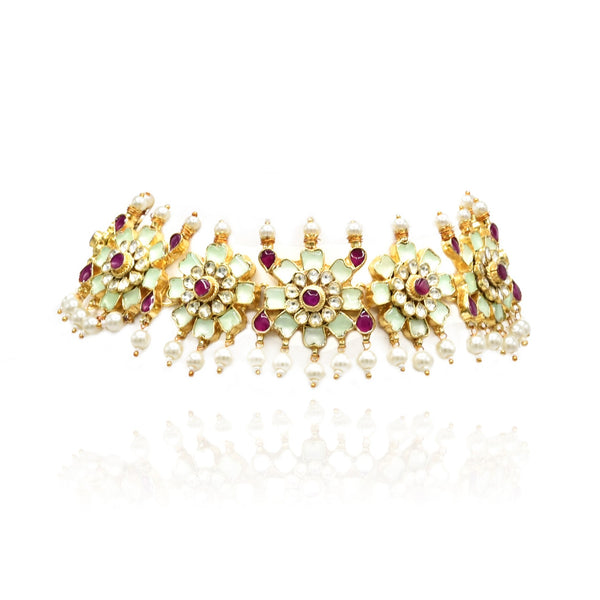 Saima Polki Mint Choker - The Pashm