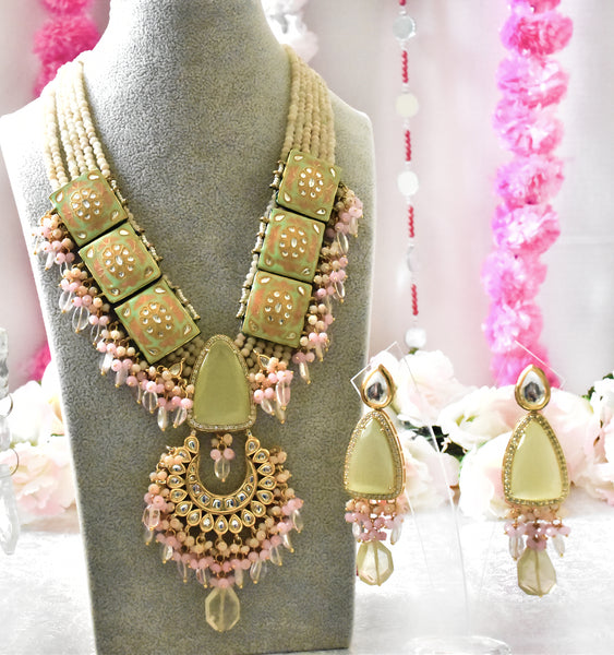 Farzana Handpainted Necklace Set - The Pashm