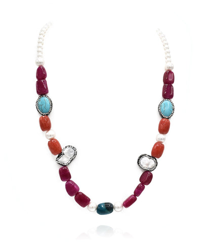 Haley Multicolor Mixed Beads Necklace - The Pashm