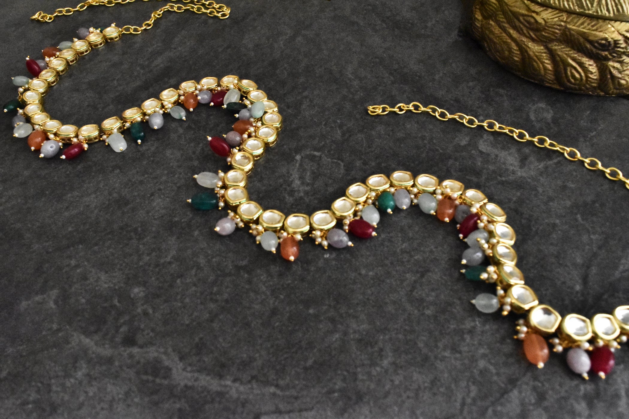 Multicolor Kundan Waist Belt - The Pashm