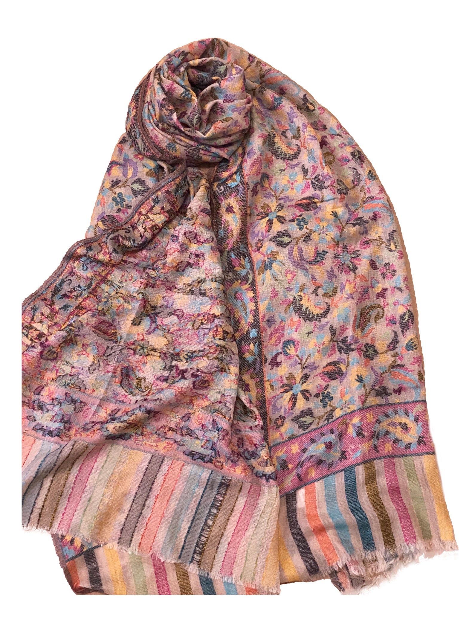 Beige Natural Color Kani Pashmina Shawl - The Pashm