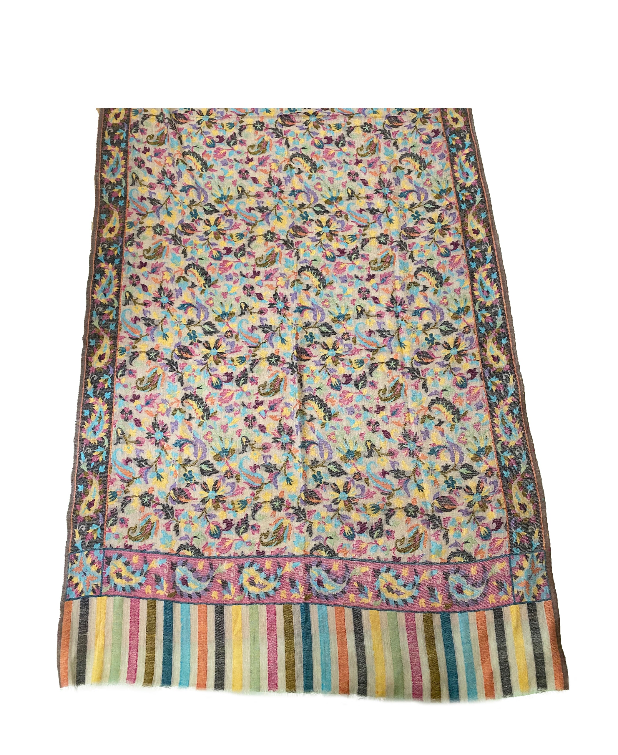 Beige Natural Color Kani Pashmina Shawl - The Pashm