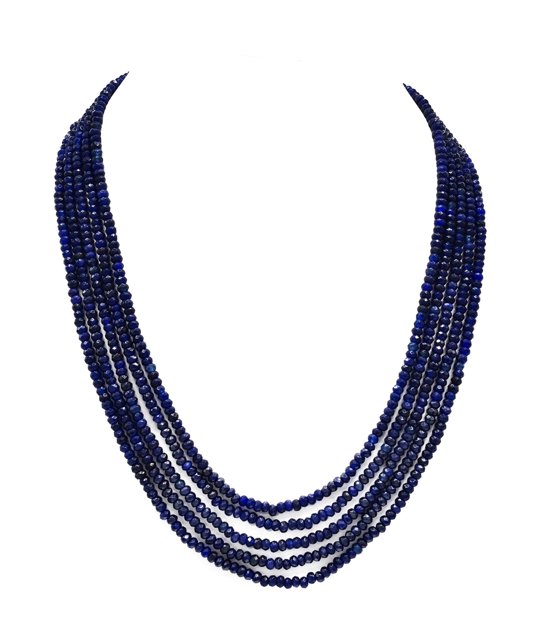 Nino Navy Blue Bead Necklace - The Pashm