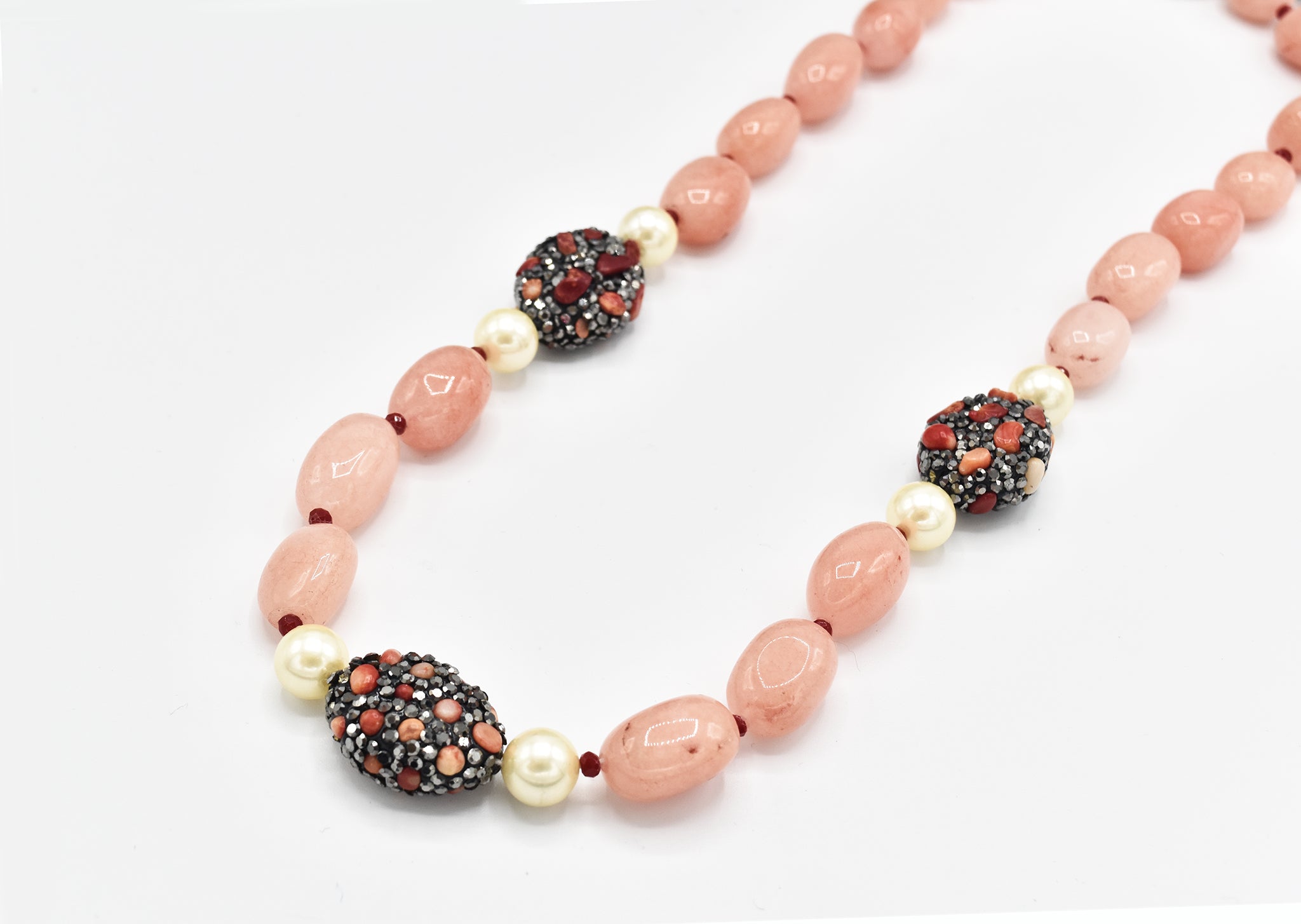 Kia Peach Stone Beads Necklace - The Pashm