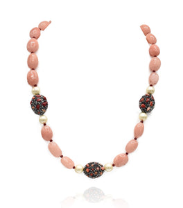 Kia Peach Stone Beads Necklace - The Pashm