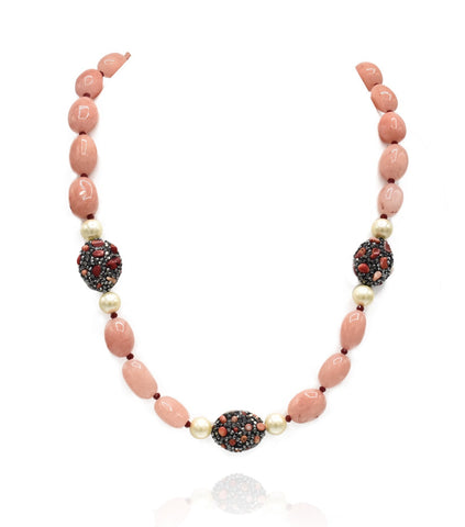 Kia Peach Stone Beads Necklace - The Pashm