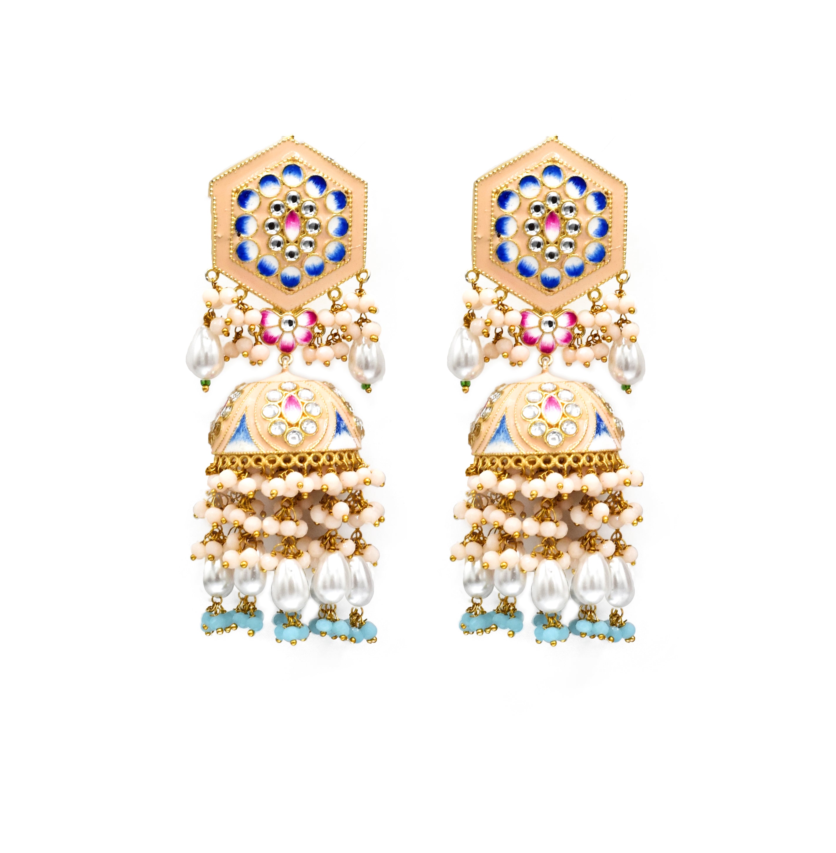 Taani Meenakari Earrings Tikka Set - The Pashm