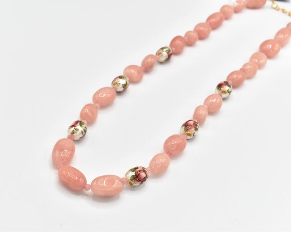 Lilith Peach Color Stone Beads Necklace - The Pashm
