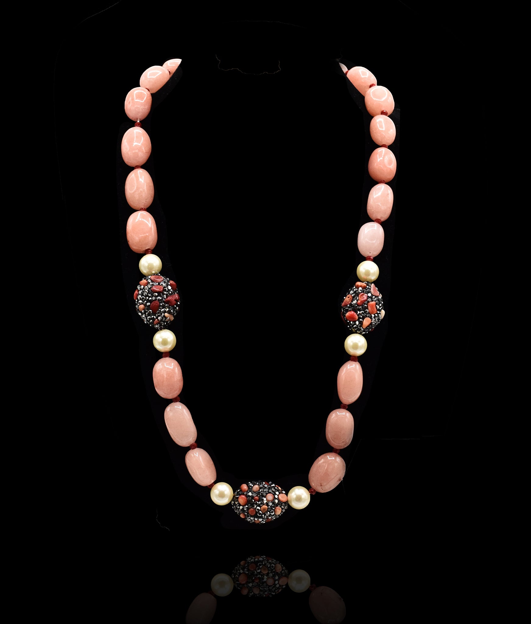 Kia Peach Stone Beads Necklace - The Pashm