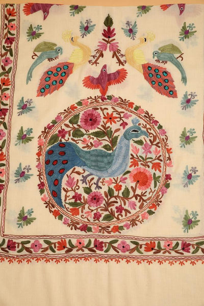 Birds Of Paradise Embroidered Shawl - The Pashm