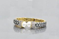 Ruhana Pearl AD Meena Bangle - The Pashm