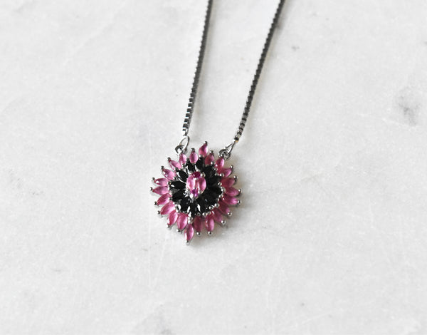 Aamiya 925 Silver Necklace Set - Pink