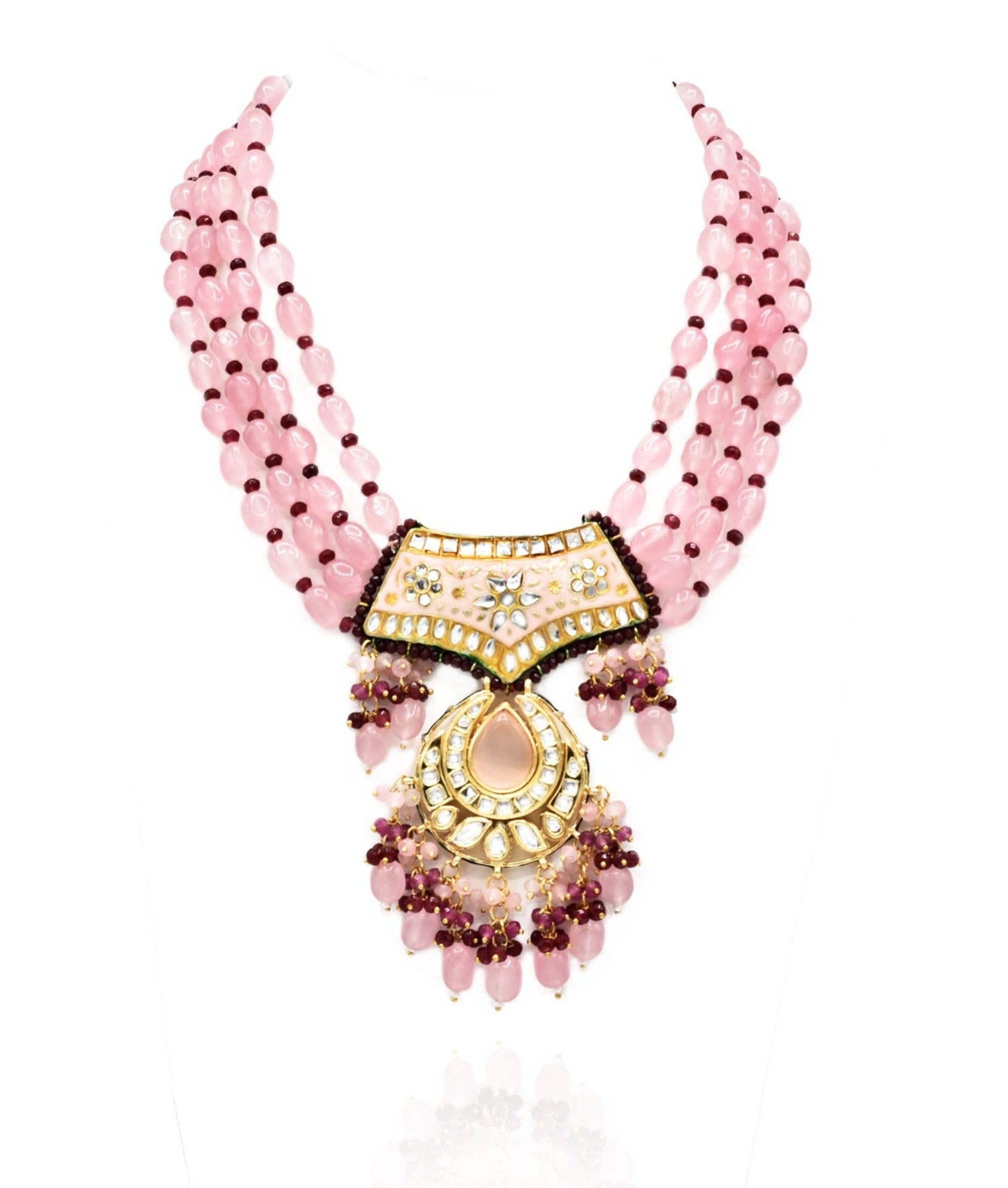 Kanishka Blush Pink Necklace Set - The Pashm