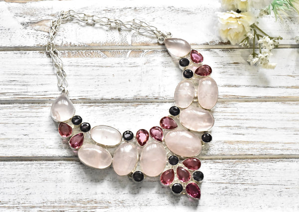 Rose Quartz Pink Topaz Necklace - The Pashm