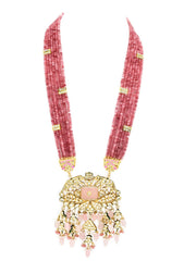 Aaradhya Kundan Beaded Pink Rani Har - The Pashm