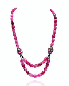 Victoria Pink Stone Beads Necklace - The Pashm