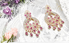 Juliette CZ Ruby Earrings - The Pashm