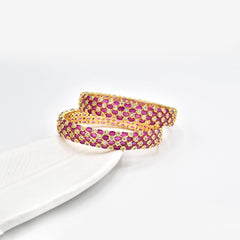 Rinki Pink Colored Stones Bangles - The Pashm