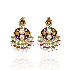 Mehnaaz Meenakari Earrings Tikka Set - The Pashm