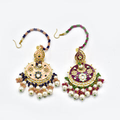 Mehnaaz Meenakari Earrings Tikka Set - The Pashm