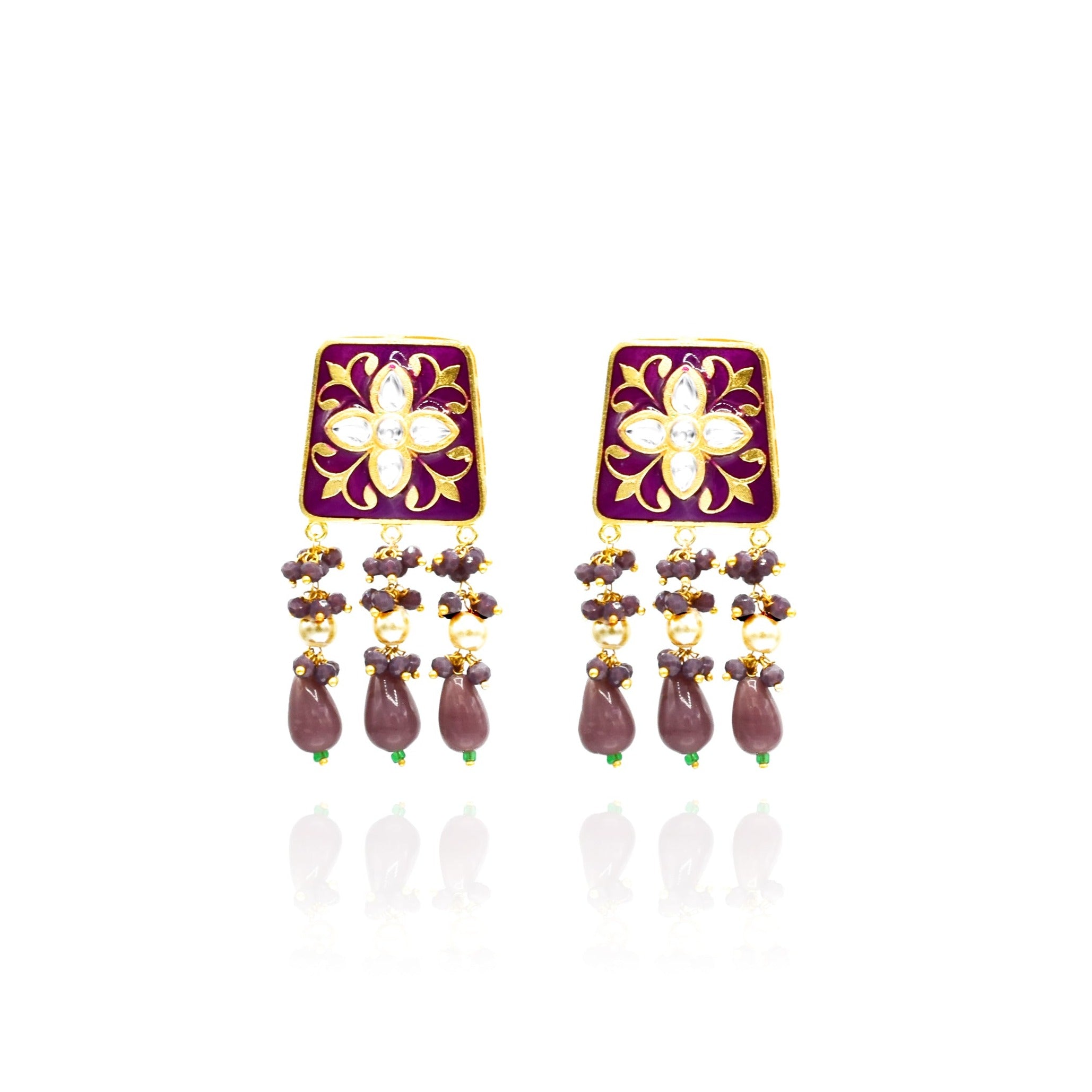 Priya Meenakari Earrings - The Pashm