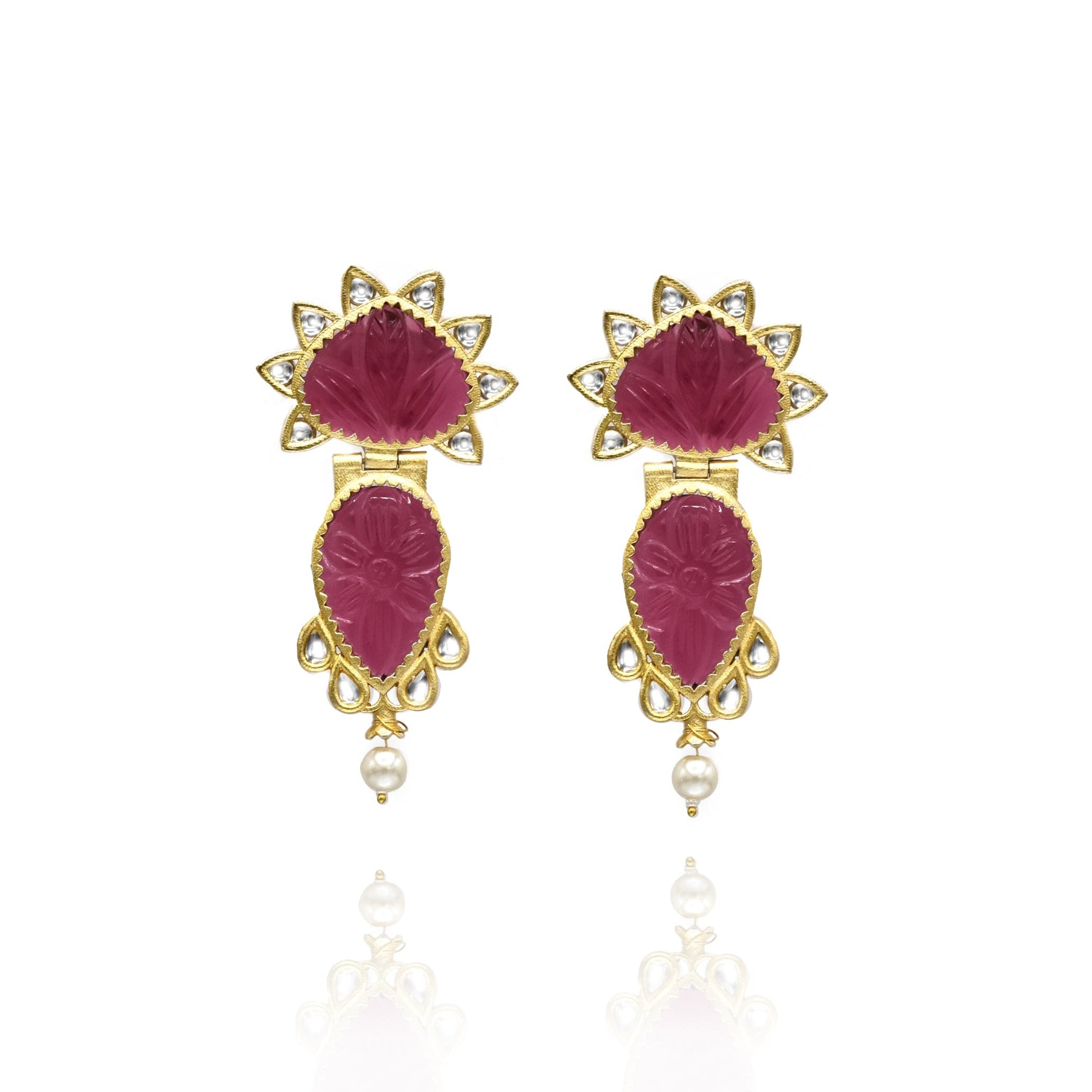 Komal Carved Stone Earrings - The Pashm