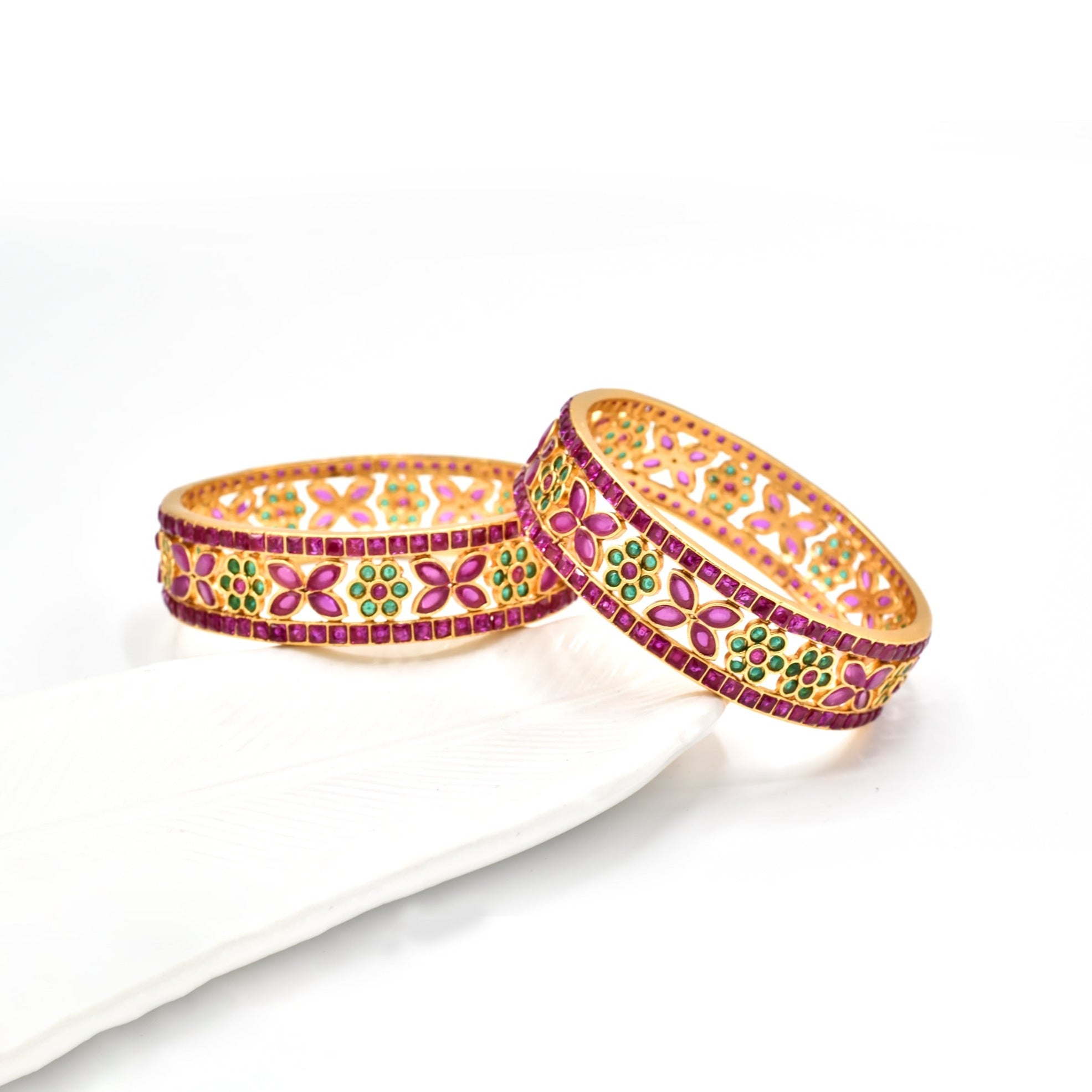 Piya Antique Stone Bangles - The Pashm