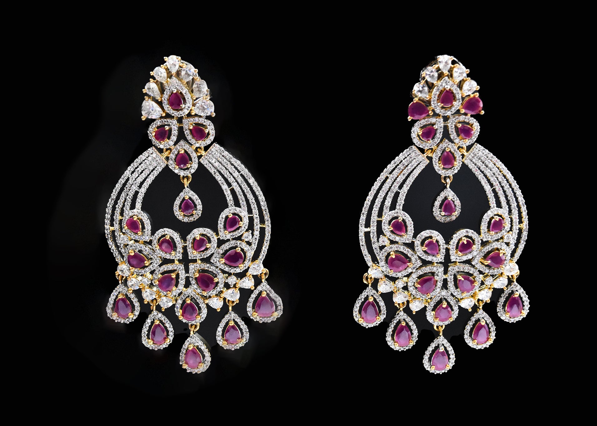 Juliette CZ Ruby Earrings - The Pashm