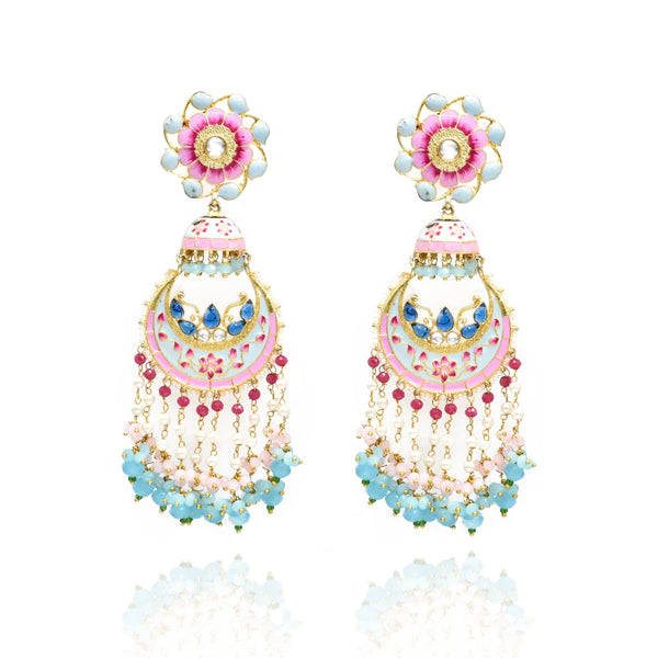 Simran Tasseled Meenakari Earrings - The Pashm
