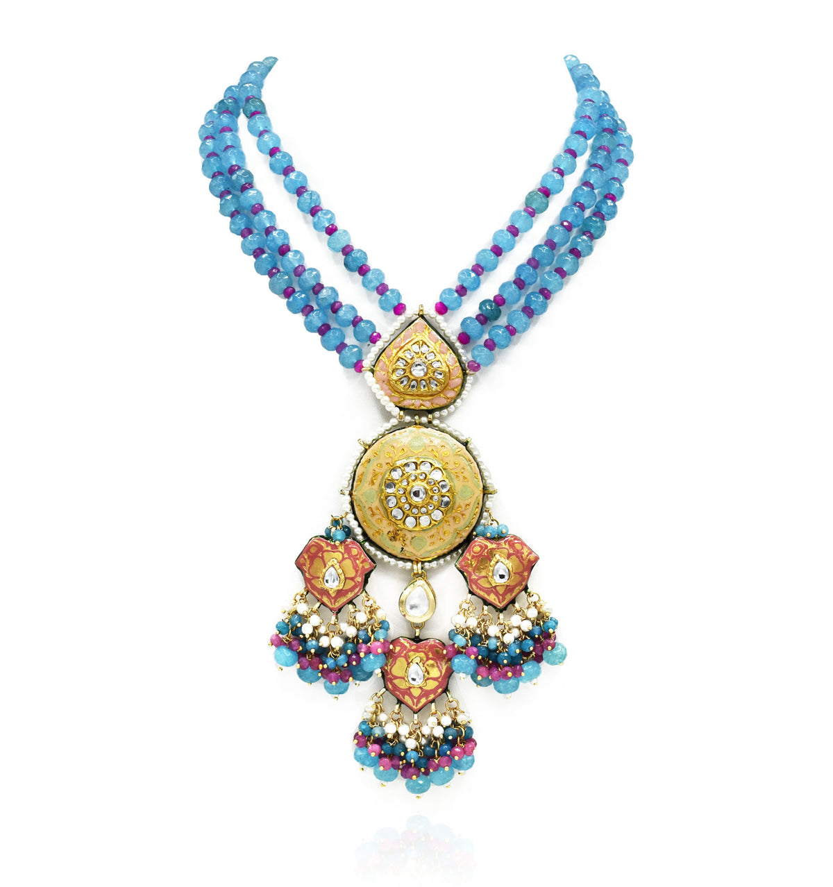 Aisha Lac Sky Blue Beaded Set - The Pashm