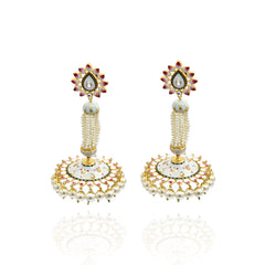 Madhu Meenakari Earrings - Sky Blue - The Pashm