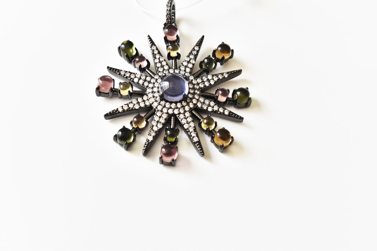 Sunburst Celestial Studded Pendant