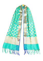 Teal Two Color Banarasi Dupatta