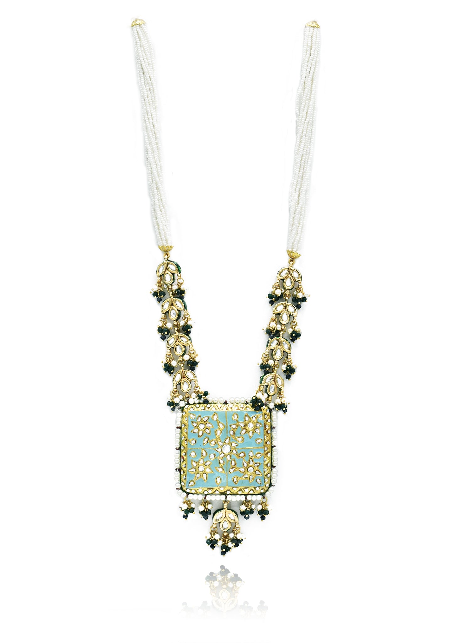 Sanjana Turquoise Lac Pearl Necklace Set - The Pashm