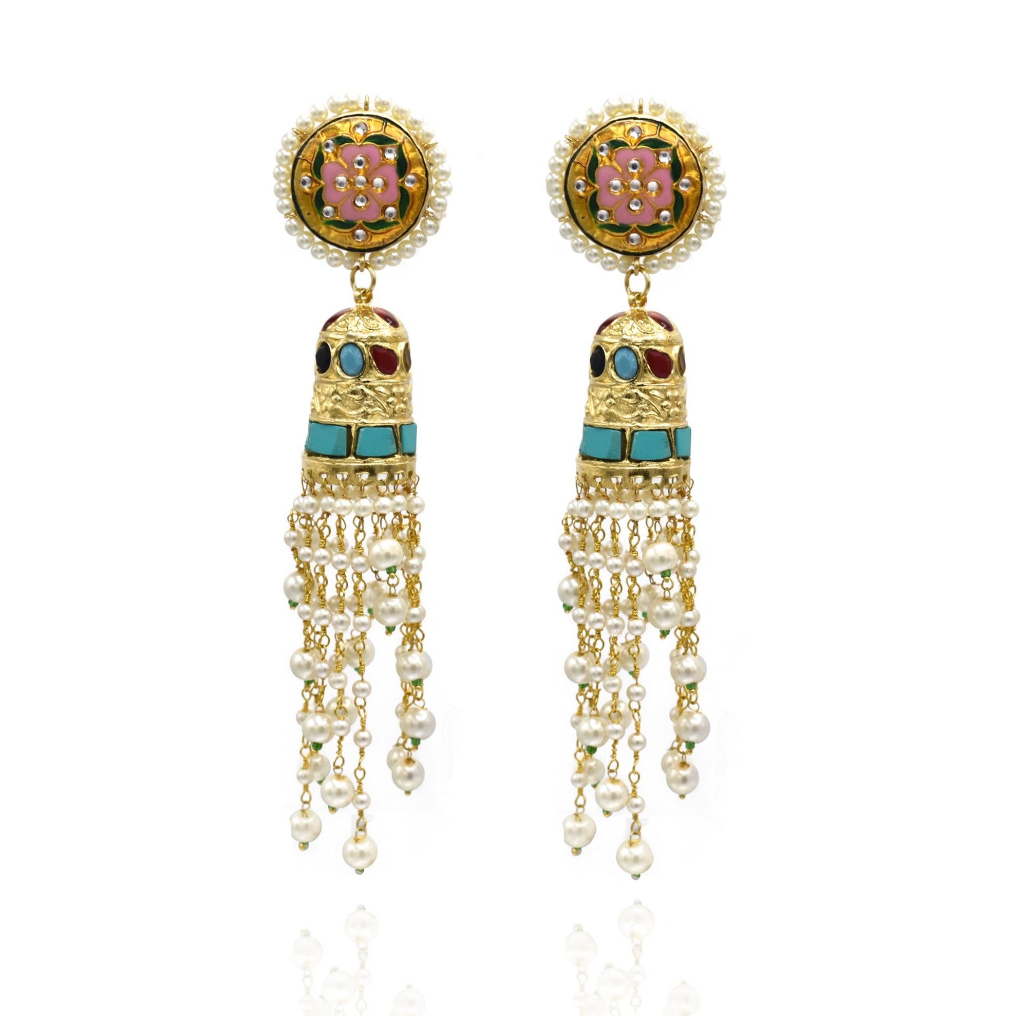 Mithya Multicolor Studded Tassel Earrings - The Pashm