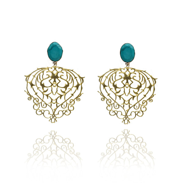 Stella Lightweight Stone Earrings Turquoise - The Pashm