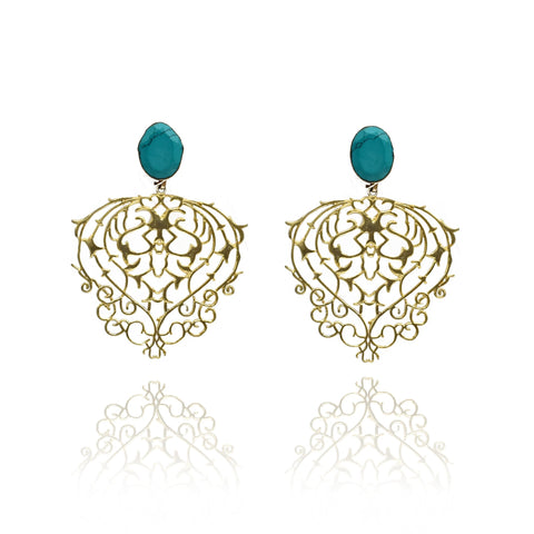 Stella Lightweight Stone Earrings Turquoise - The Pashm