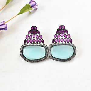 Victorian Style Studded Cabochon Earrings - The Pashm