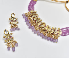 Pragya Violet Kundan Necklace Set - The Pashm