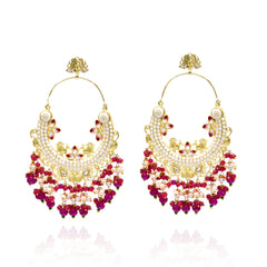 Manjari Meenakari Earrings White - The Pashm