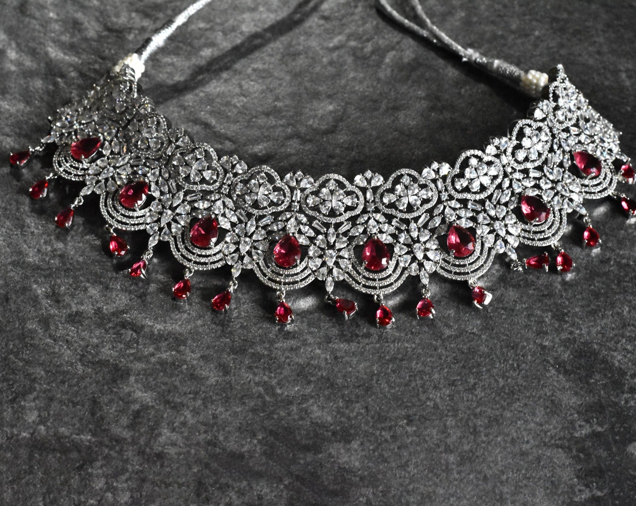 Vianna Red Stone AD Choker - The Pashm