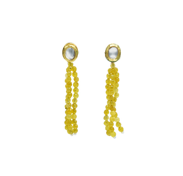 Zeta Yellow Bead Necklace Set - The Pashm